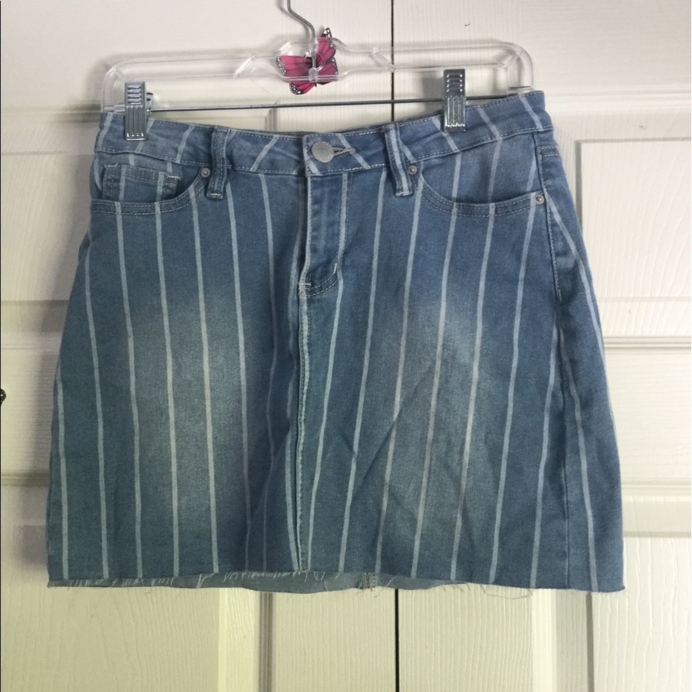 Stripped jean skirt